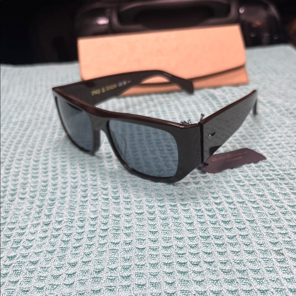 Rag & Bone Brown Rectangular Sunglasses - image 5